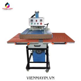 MÁY ÉP NHIỆT PHẲNG THỦY LỰC 60X80 2 MÂM KÉO BÀN