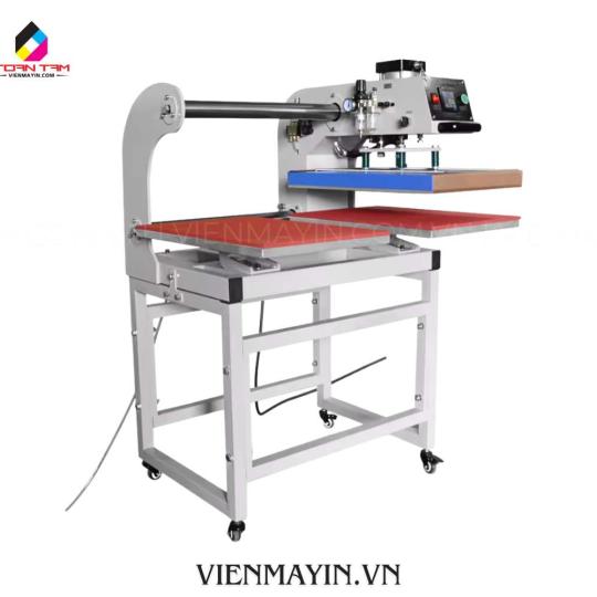 Máy ép nhiệt phẳng khí nén 40x60 2 mâm kéo đầu