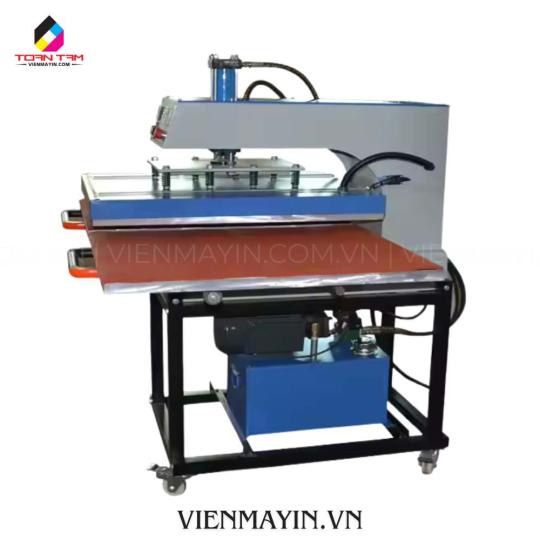 MÁY ÉP NHIỆT PHẲNG THỦY LỰC 60X80 2 MÂM KÉO BÀN