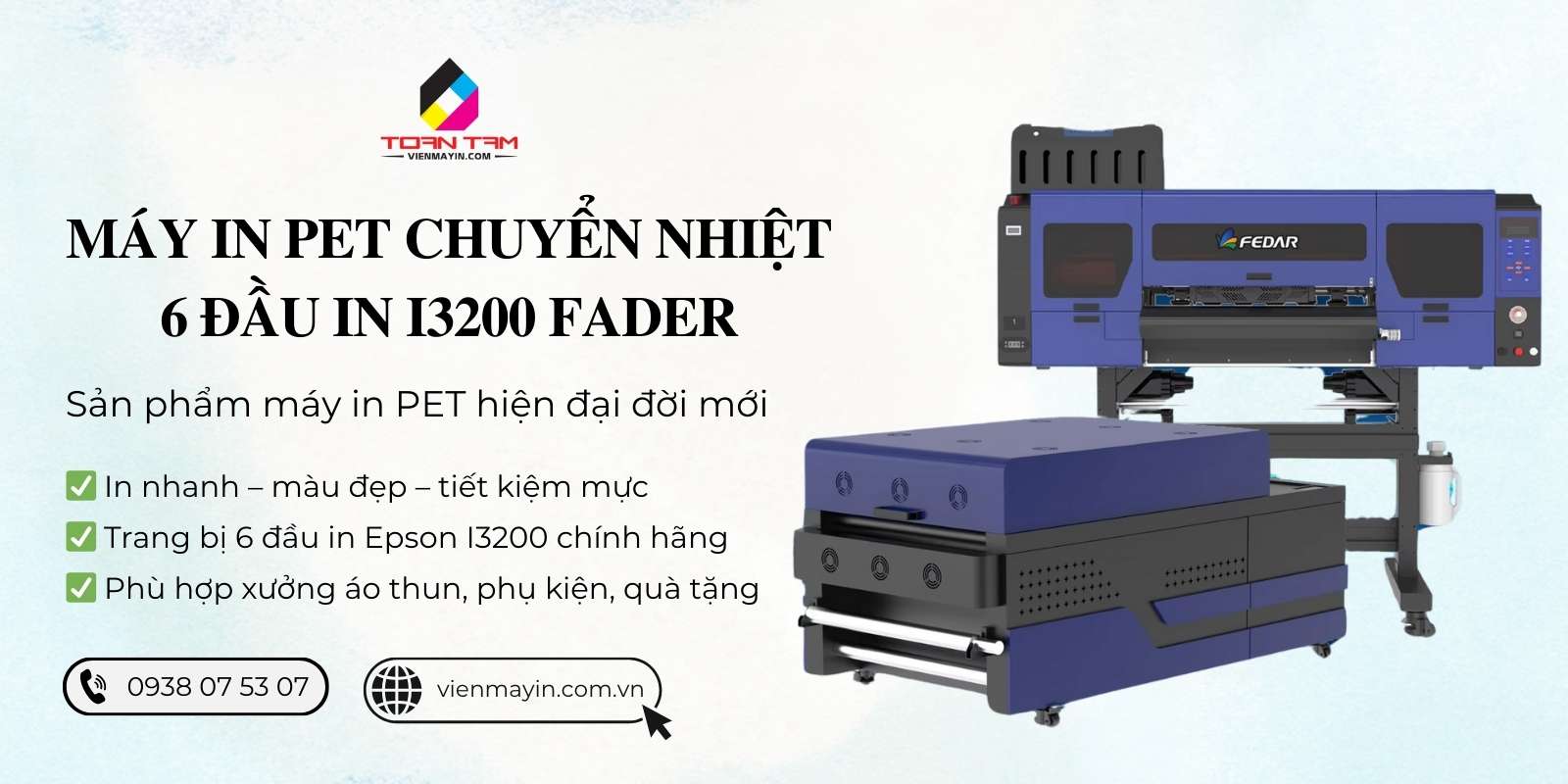 Giới thiệu máy in PET 6 dầu I3200 Fedar
